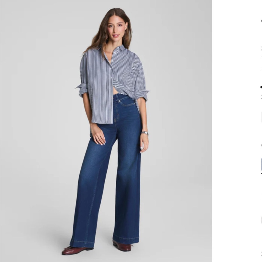 SPANXshape EveryWearPull-On Wide Leg Jeans Woman 2X Blue Stretch Classic FLAW
